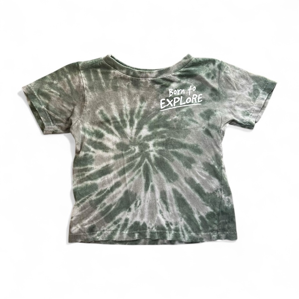 Copper Denim Green Tie Dye “Born to Explore” T-Shirt Size 5